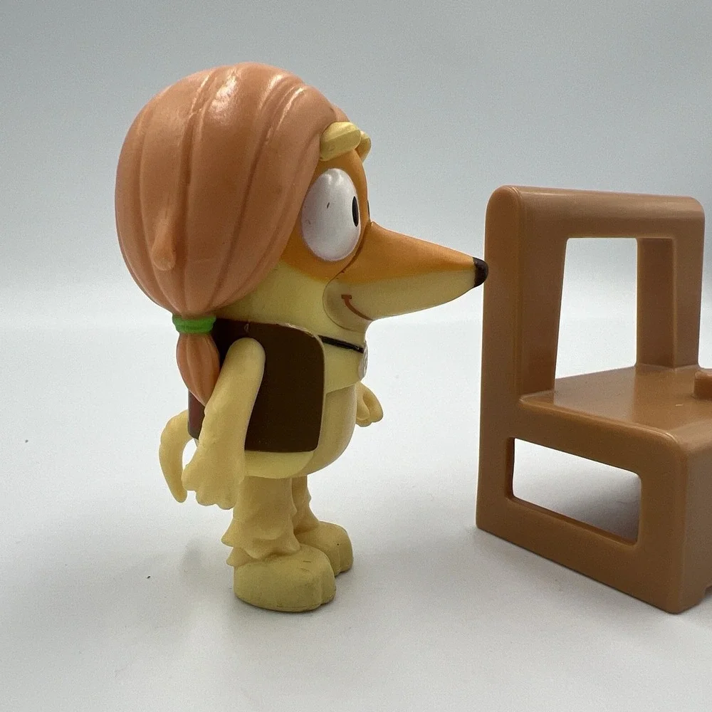 Indy Bluey Action Figure Toy Cartoon Dog Hippie Afghan Hound With Seat Accessory
